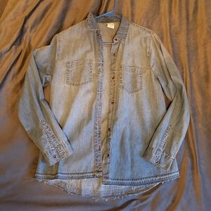 Cotton Chambray Long Sleeve Shirt